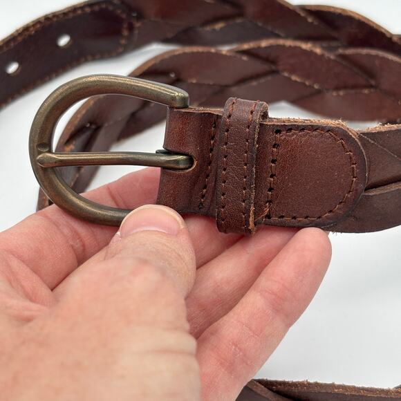 Abercrombie and Fitch Brown Leather Woven Belt 1\